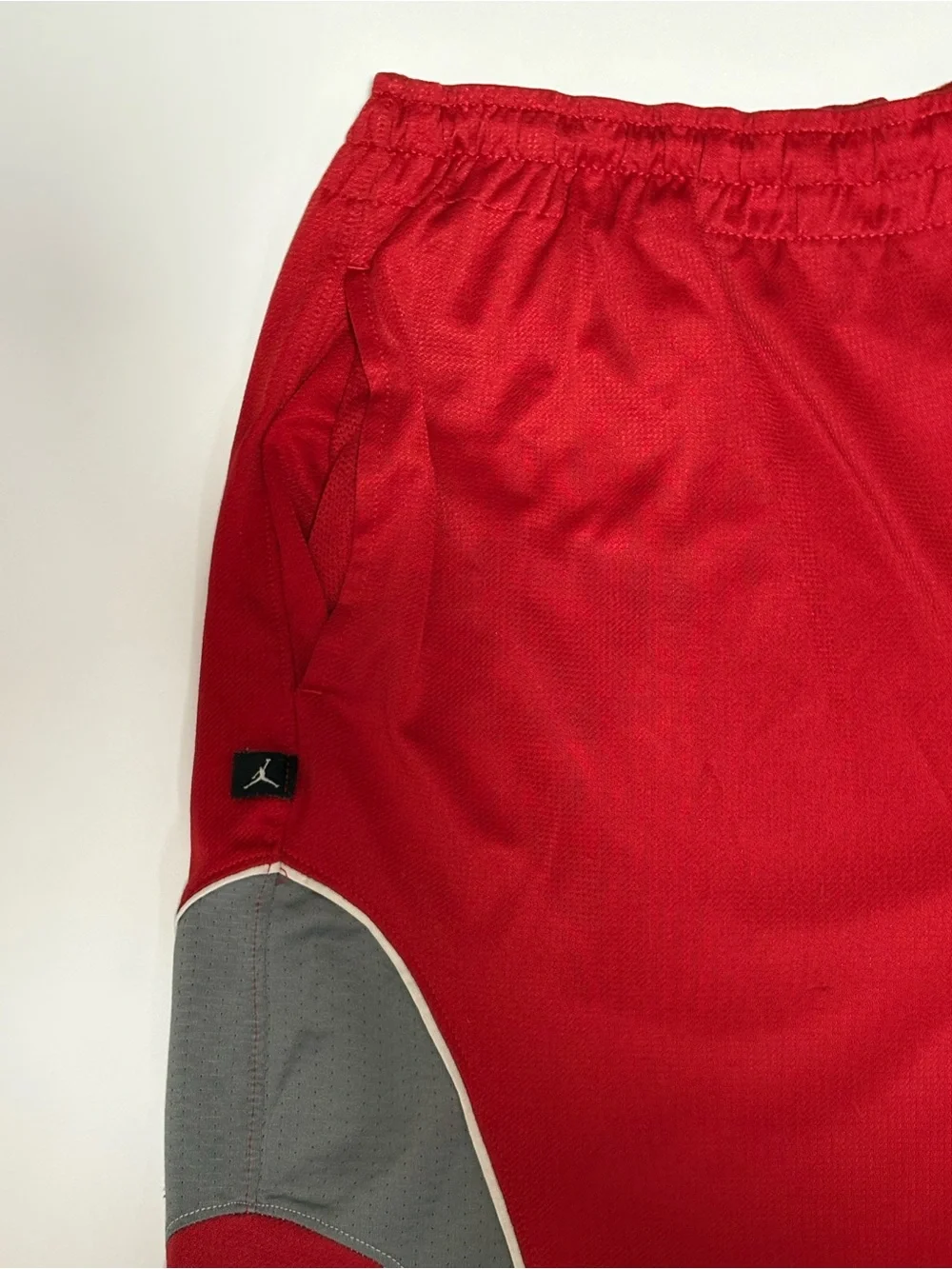 Jordan Red Men’s Athletic Basketball Shorts with White Accents